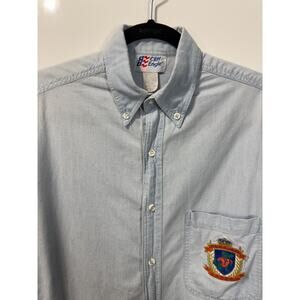 UF College Sportswear Cliff Eagle Button Up Short Sleeve Logo Patch Men's Large